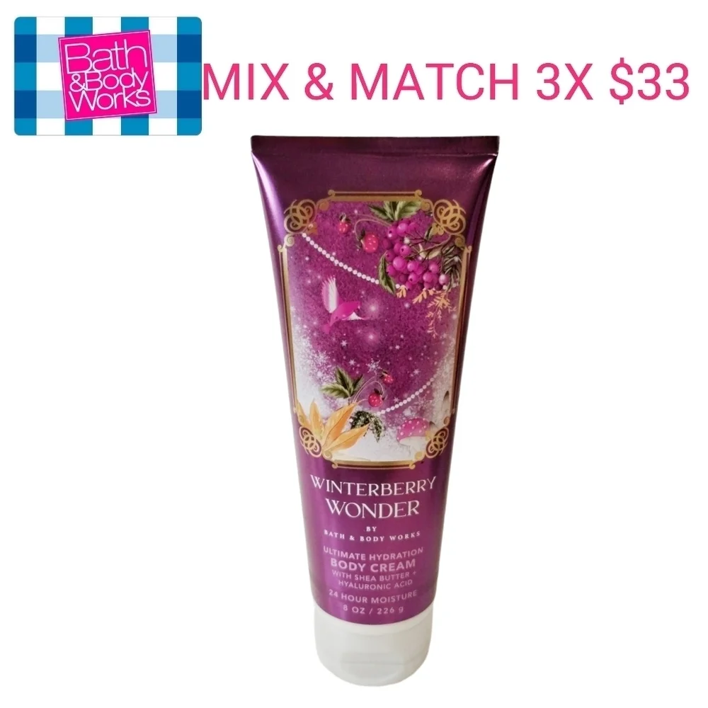 Bath and Body Works WINTERBERRY WONDER Ultimate Hydrating Body‎ Cream SALE 3x$33